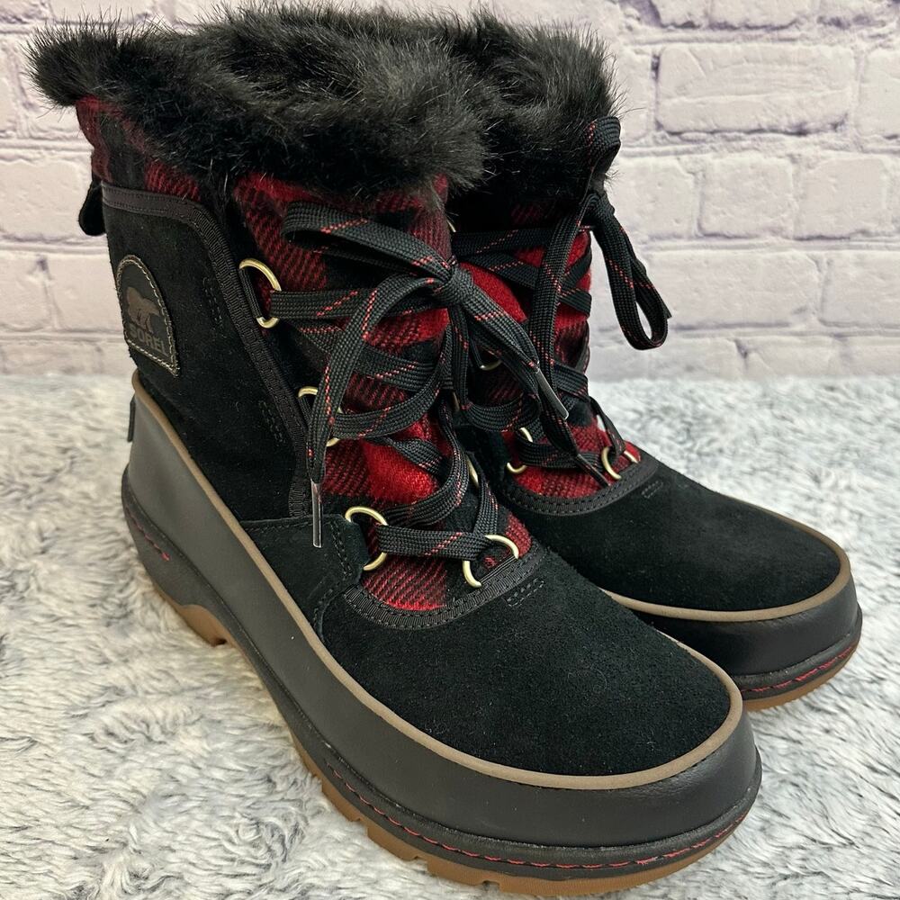 Sorel Women's Black & Red Plaid Lace-Up Winter Boot - Picture 2 of 7